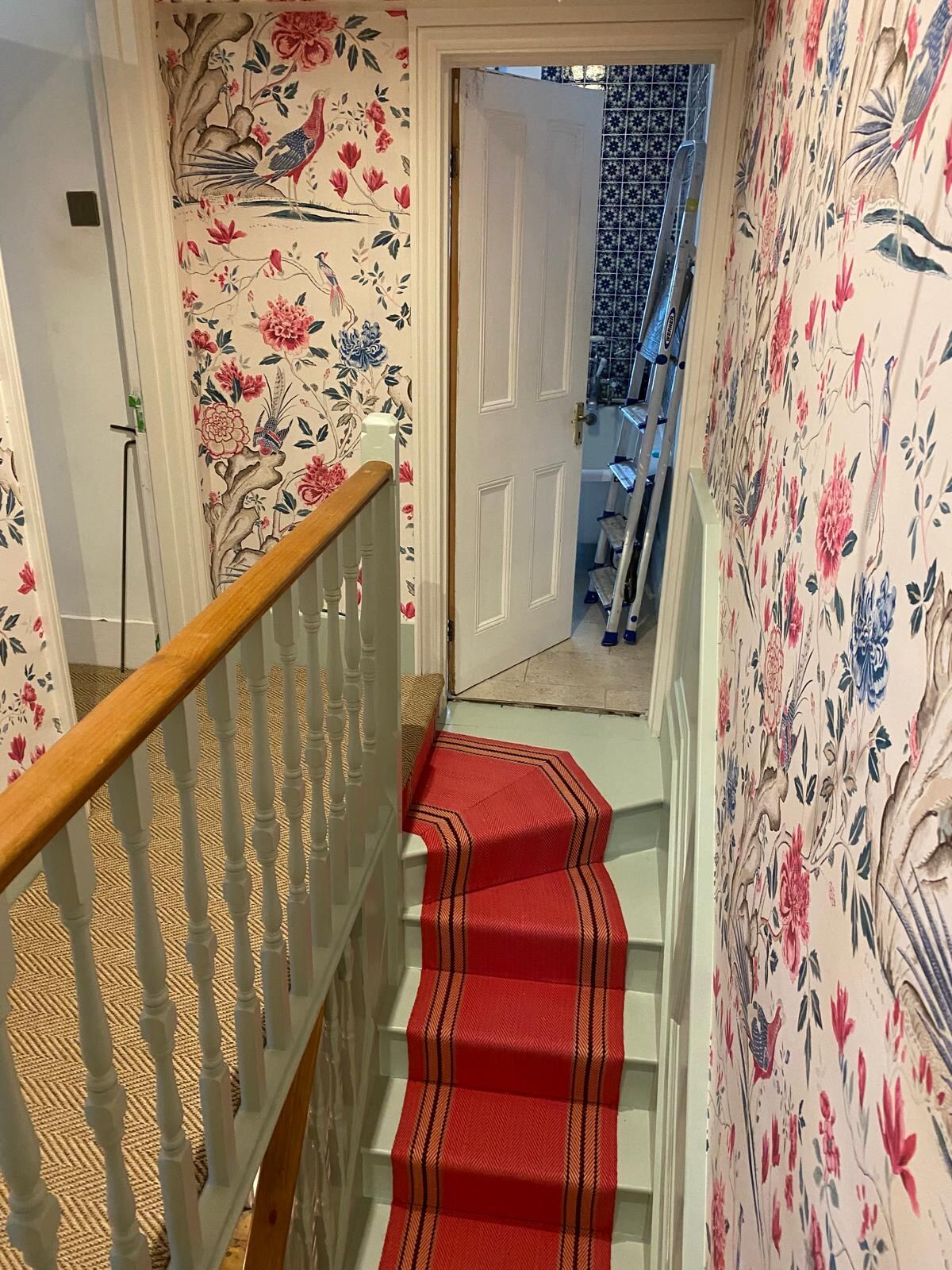 Chinoiserie Staircase - Interior — Wallpapering & Joinery in Thames Valley